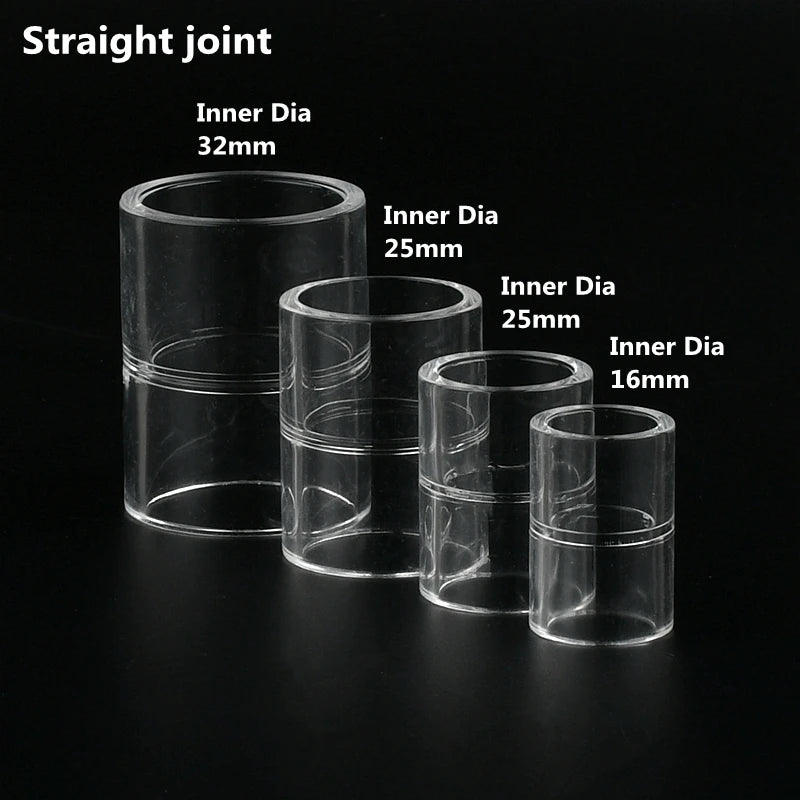 16 20 25 32 40 50mm Acrylic Pipe 90 Degree Elbow Transparent Plexiglass Fish Aquarium Water Tank Accessories Tank Tee Way Joints