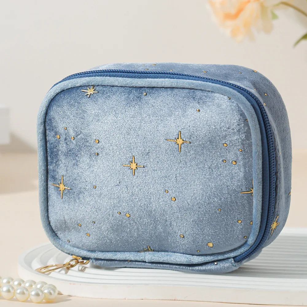 Mini Square Makeup Bag Women Portable Cosmetic Pouch for Lipstick Earphones Sanitary Napkins Storage
