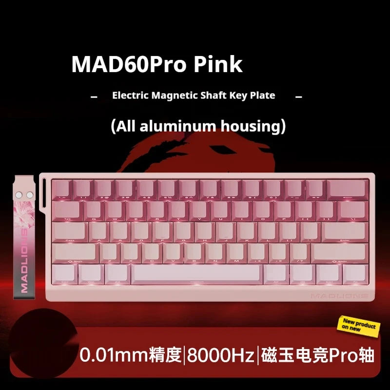 MADLIONS MAD60HE MAD68HE Magnetic Switch Keyboard Wired Mechanical Keyboard 8000Hz 0.01mmRT Valorant Gaming Keyboard Custom