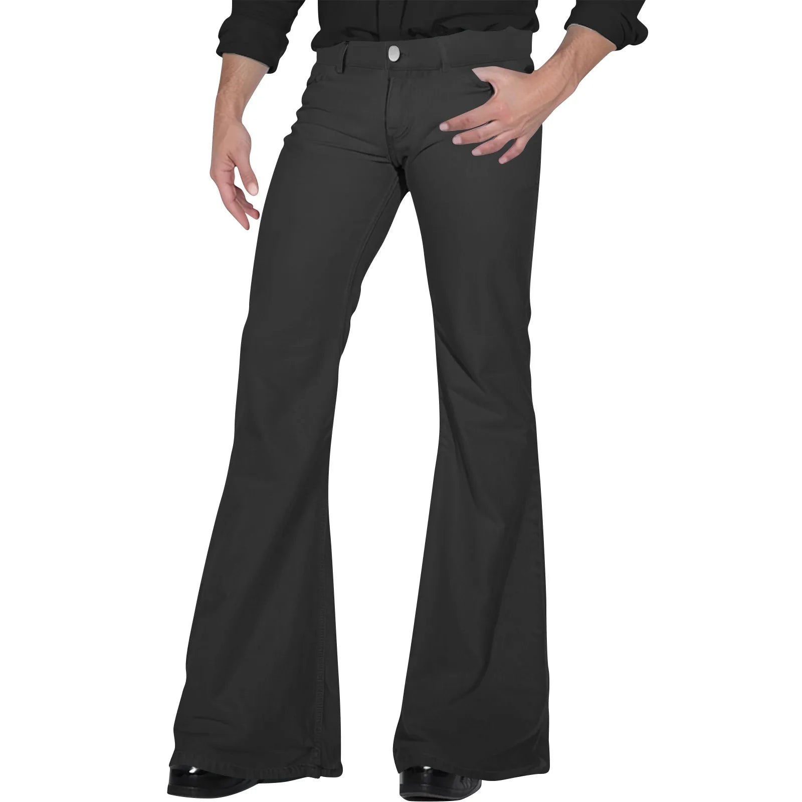 Men's fashion Retro Disco Flared Pants Loose Stretch Vintage Trousers Fit Flared Comfortable Retro Stretch Twill Men's Trousers