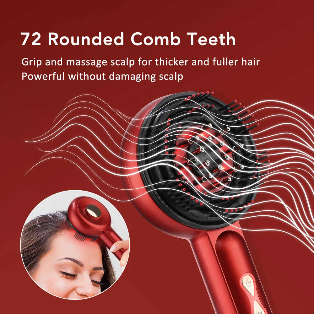 Electric Vibration Massage Comb Blue&Red Light Therapy Hair Growth Massage Scalp Brush Anti Hair Loss Improve Scalp Health Care