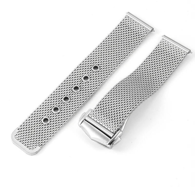 For Omega Flawless Watch Strap Replace Original Haima 3000 Milan 007 Mesh Stainless Steel Woven Men's 20mm Watchband