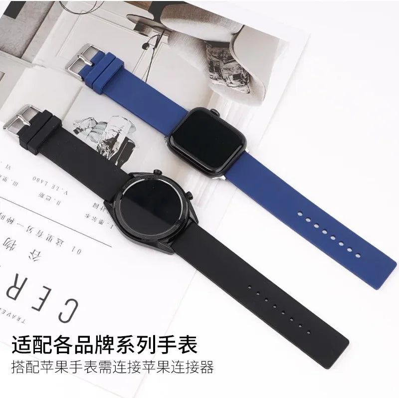 12mm 14mm 16mm 18mm 20mm 22mm 24mm Silicone Strap for Omega Soft Rubber Band Candy Color Men Women Replace Bracelet Accessories
