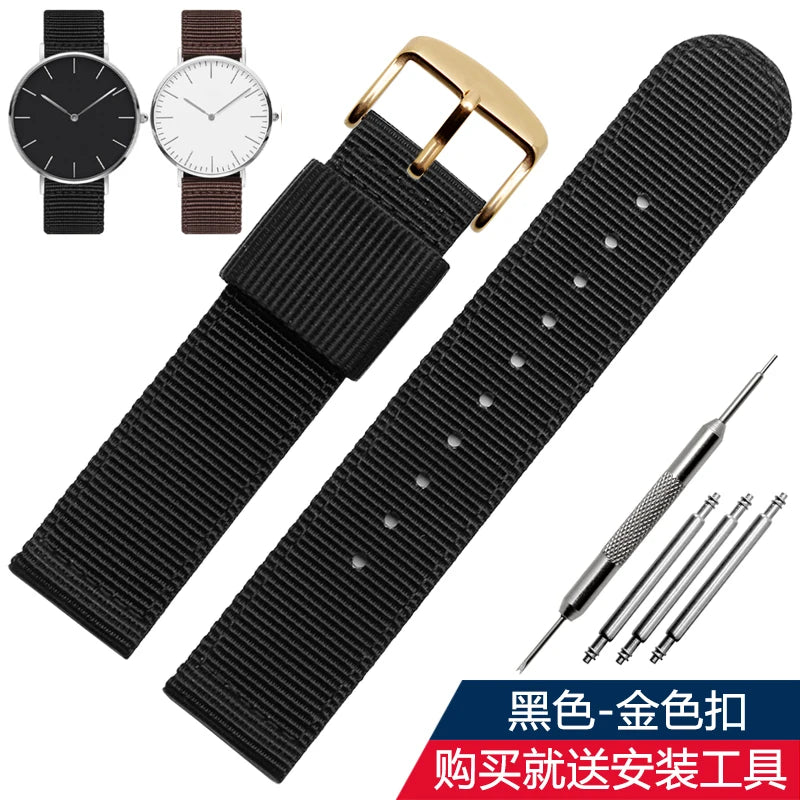 For Casio AE1200 AE1300 A168w/A158W MRW200/F91w AQ230 Bracelet woven nylon canvas watch strap 18mm Men's and women's watch band