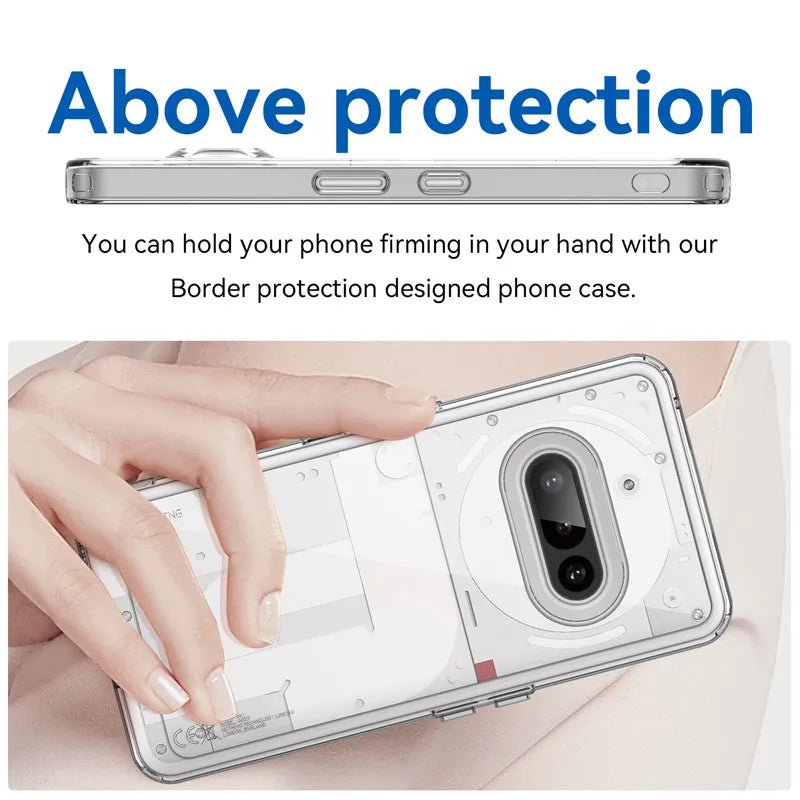 For Nothing Phone 3a Case Nothing Phone 3a Cover Funda Clear PC + TPU Shockproof Slicone Protective Phone Cover Nothing Phone 3a