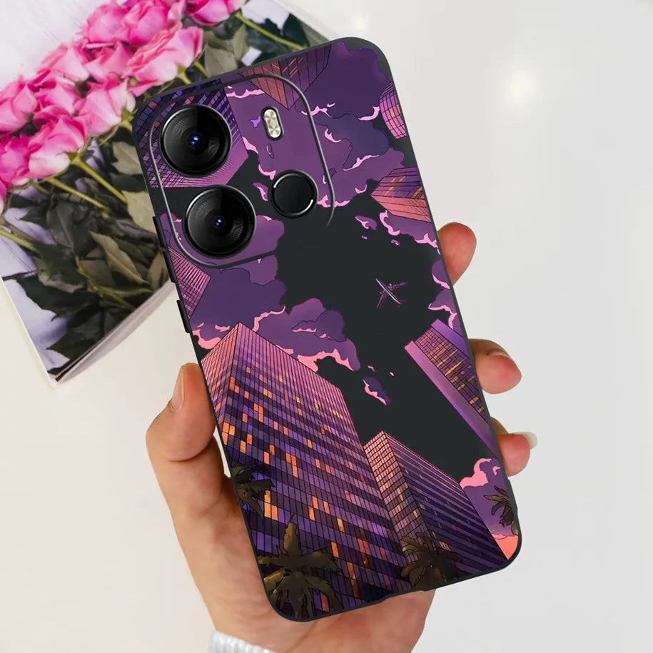 For Tecno Pop 7 Pro Pop7 Case Fashion Marble Soft Silicone Matte Coque For Tecno Spark Go 2023 Funda Pop7Pro BF6 BF7 BF7h Bumper