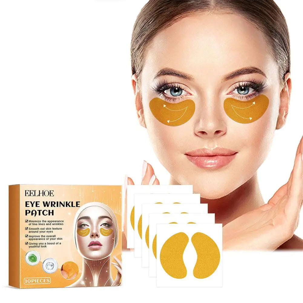 10pcs/box Forehead Wrinkle Patch Lightening Forehead Wrinkle Gel Patch Hydrolyzed Collagen Firming Mask Facial Skincare Stickers