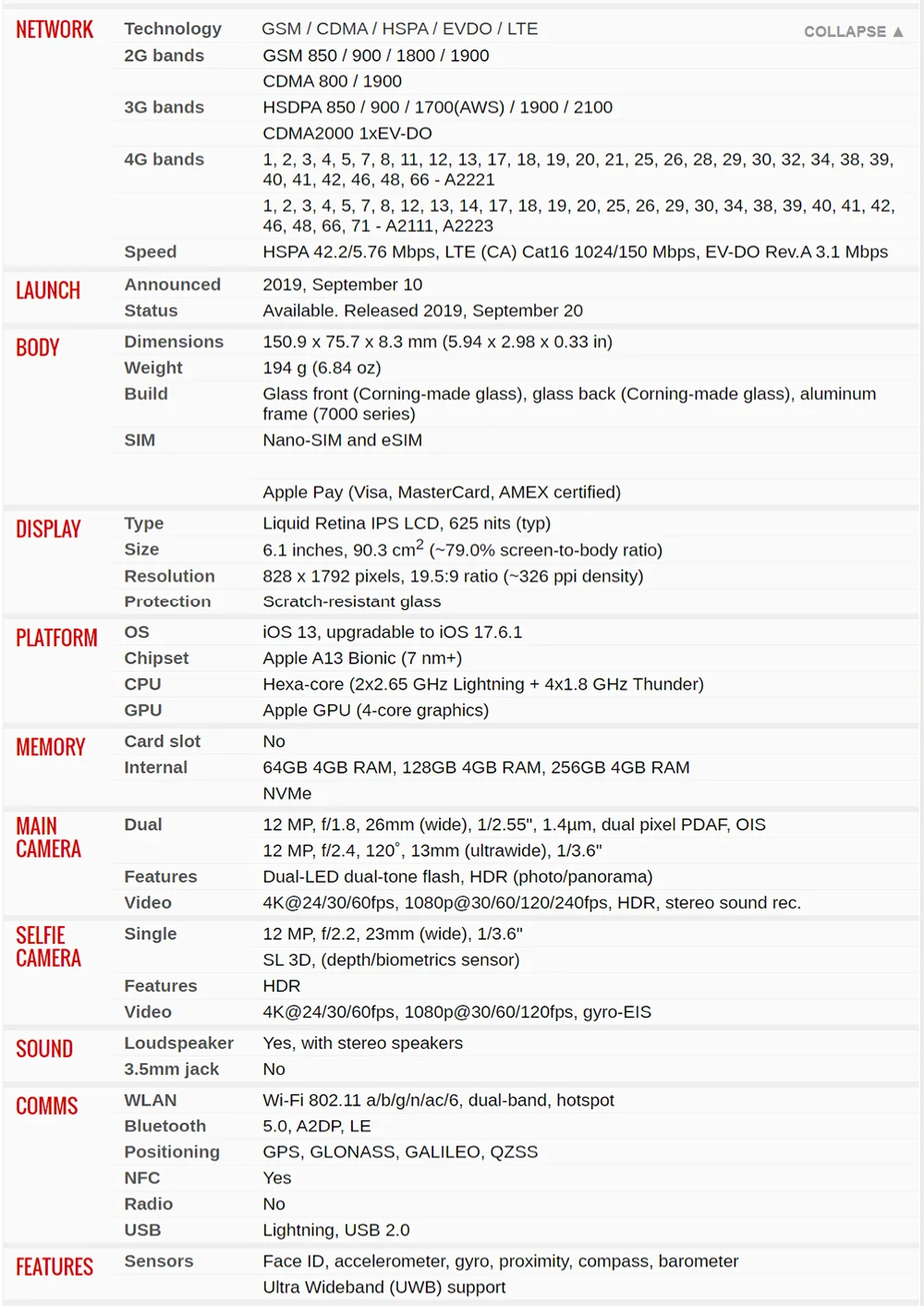 Original Apple iPhone 11 4G Mobile Phone Face ID NFC 64GB/128GB/256GB ROM 6.1'' Dual 12MP A13 Bionic Hexa-Core IOS SmartPhone