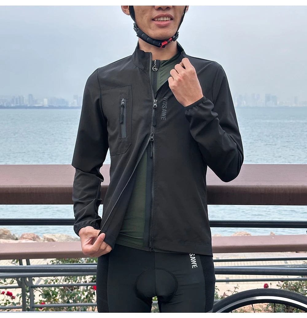 WOSAWE Outdoor Cycling Jackets Breathable Quick Dry Sunscreen Sports Jacket Bike Riding Clothes Fashion Men's Windbreaker