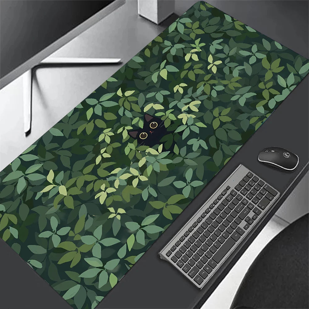 Black Cat Clouds Fast Delivery Keyboard mouse pads lock-edge Mouse pad kawaii Pink Purple Office desktop protection pad XXL rug