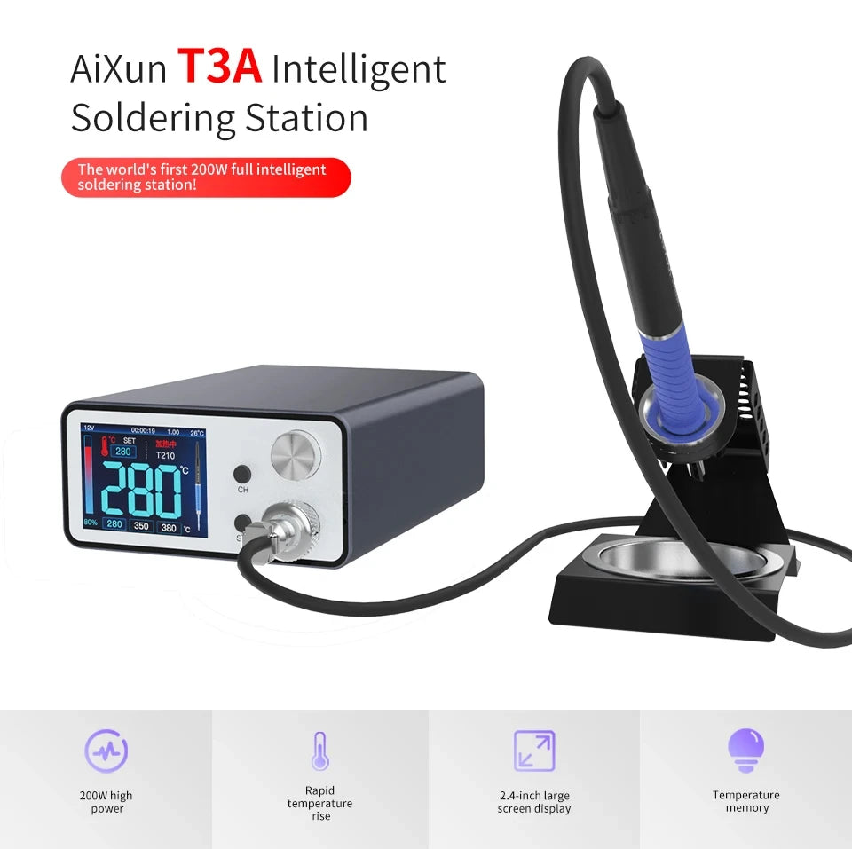 Aixun 200W T3A Smart Soldering Station Supports T12/T245 Handle for Motherboard PCB BGA Welding Repair Soldering Station Tools