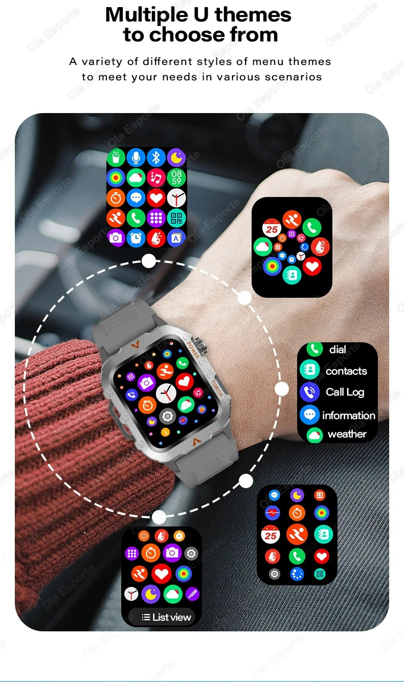 Outdoor Sports Smart Watch for Android IOS Men Women Watches Fitness Track ECG+PGG Health Monitor Smartwatch with Led Lighting