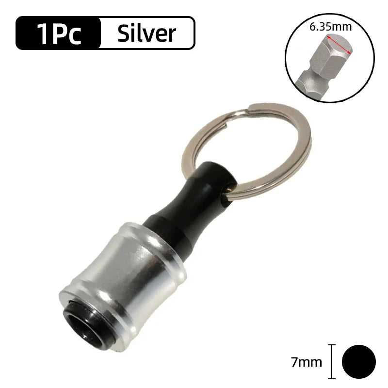Screwdriver Bit Holder 1/4 Inch Hex Shank Extension Bar Quick Change Aluminum Alloy Keychains Drill Screw Adapter Hand Tools