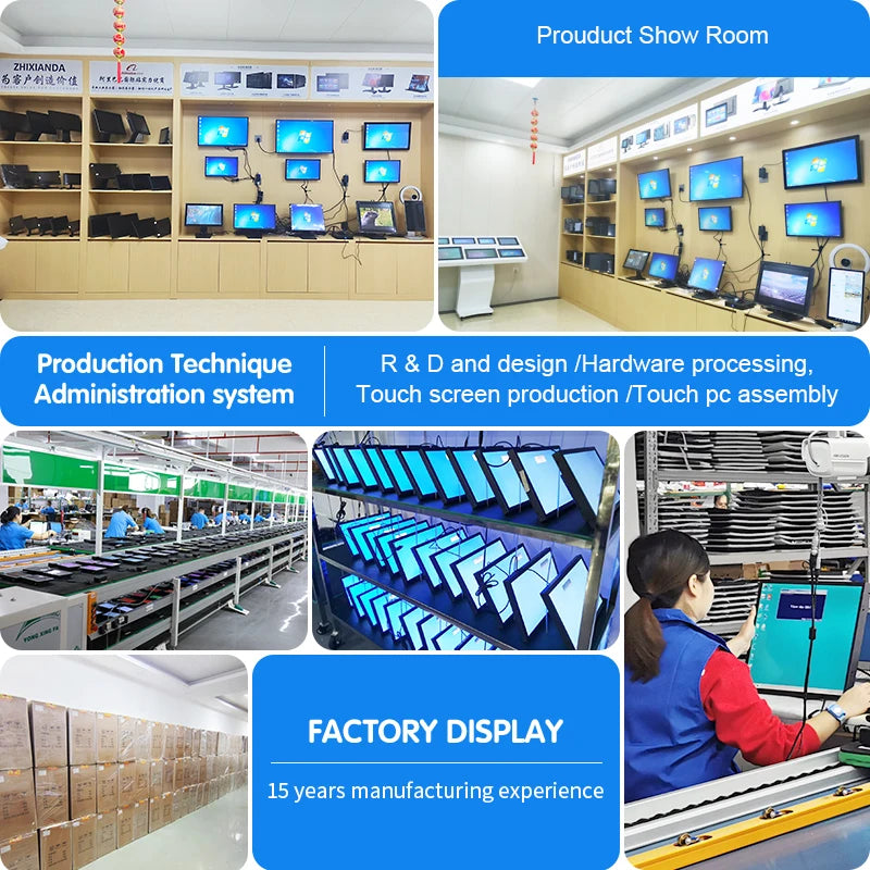 Zhixianda 18.5 Inch LCD  IPS Industrial Panel 16:9 1920*1080 Capacitive Touch Screen Open Frame Monitor For Automation Equipment
