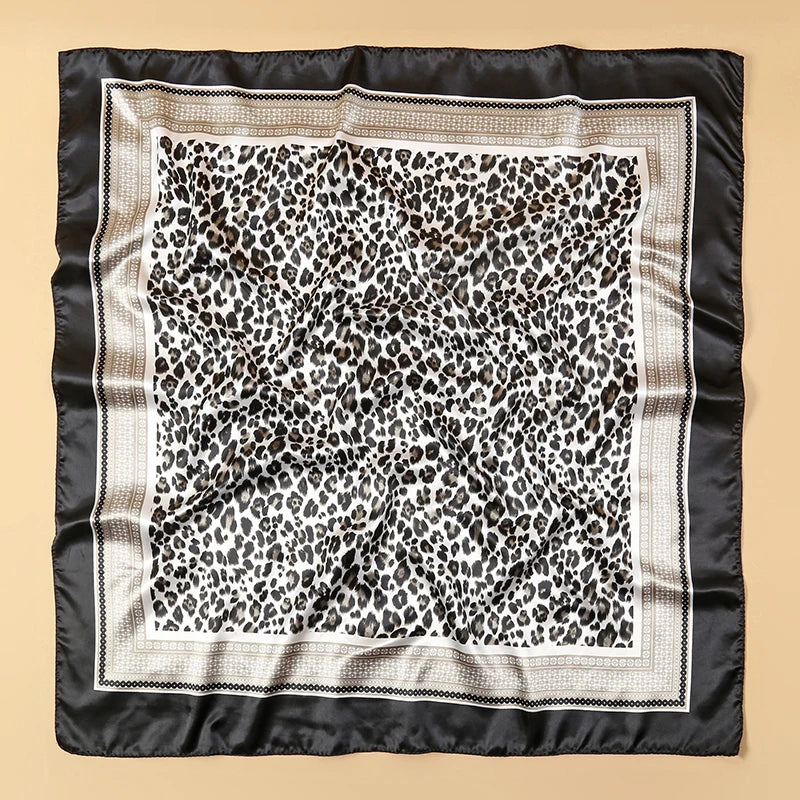 90x90CM Square Scarf New Luxury Design Popular Silk Style The Four Seasons Scarves Women Sunscreen Beach Kerchief Hijab