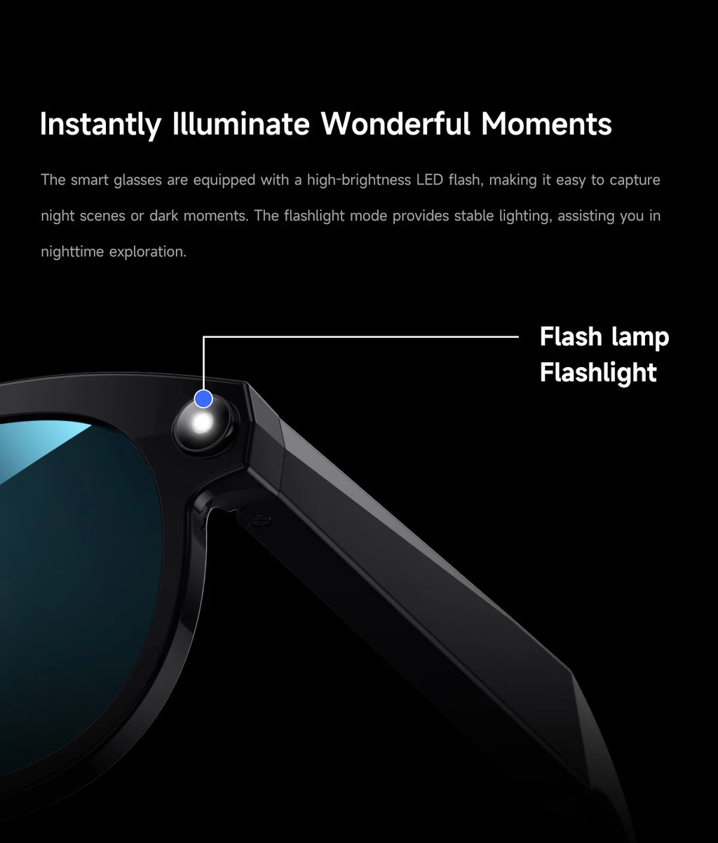 AI Smart Camera Glasses for Men And Women with Real-Time Translation Object Recognition Video Recording And Bluetooth Calling
