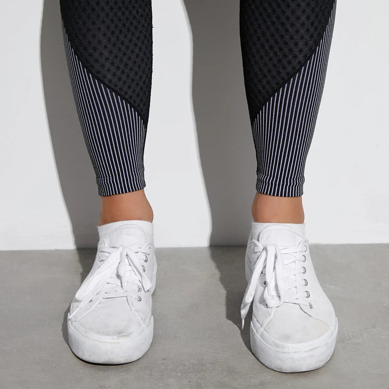 Fashion Women Seamless High Waist Fitness Gym Leggings Push Up Energy Tights Workout Running Activewear Tummy Control Yoga Pants