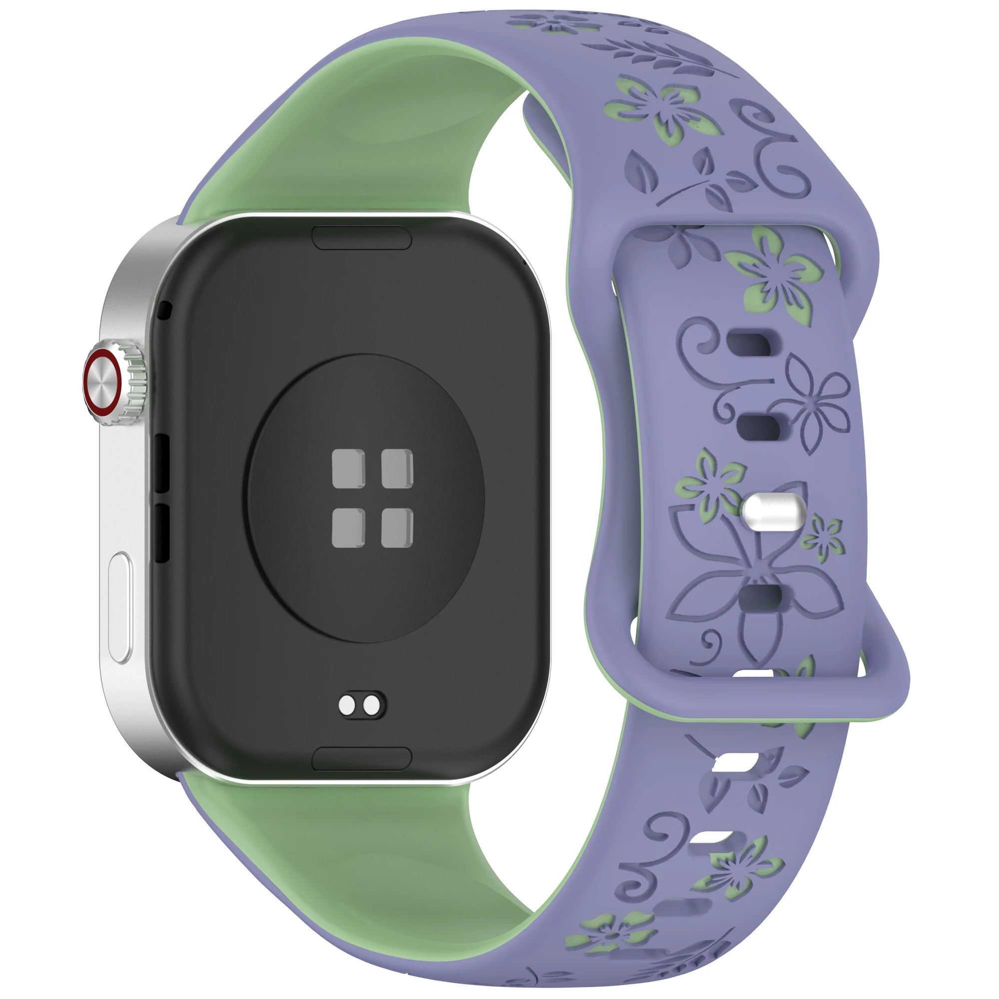Two tone floral carved soft silicone strap for Redmi watch 4/5/6/Mi Band 8/9 PRO,suitable for Halloween,Thanksgiving, Christmas