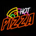 Gourmet Neon Signs, Aesthetic Business Lights Of Fried Chicken Pizza Icons, Used For Decor Of Fast Food Restaurants And Shops.