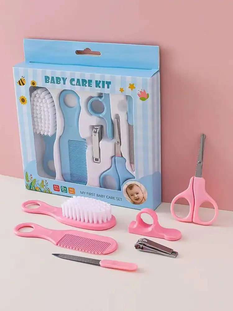 6pcs/Set Baby Cleaning Kit Care Product Set For Nails And Hair, Including Beauty Brush Comb And Nail Clipper Set For Home Use