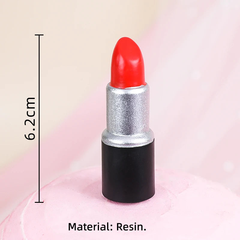 Lovely Girls Birthday Party Cosmetics Cake Toppers Lipstick Perfume Bottle Eyeshadow Box For Lady Mom Cupcake Decor Supplies Set