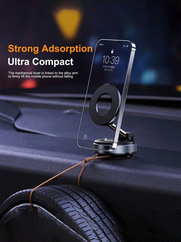 Car phone holder 2025 new vacuum adsorption magnetic suction car navigation dedicated suction cup car support