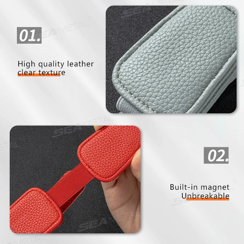 SEAMETAL Car Glasses Clip Sun Visor Sunglasses Holder Card Ticket Bracket Magnetic Suction Storage Clips For Eyeglasses Hanger