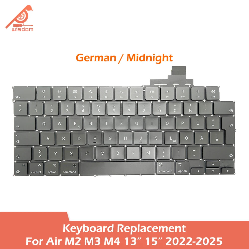 Laptop A2681 A2941 A3113 A3114 A3240 A3241 Keyboard For Macbook Air M2 M3 M4 13" 15" Keyboards Replacement 2022-2025