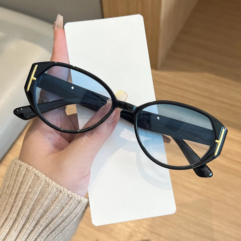 Car Sun Glasses 2pcs New Cat Eye Versatile Sunglasses Women 2026 Popular Decoration Eyewear Ladies Trendy Small Frame Eyeglasses