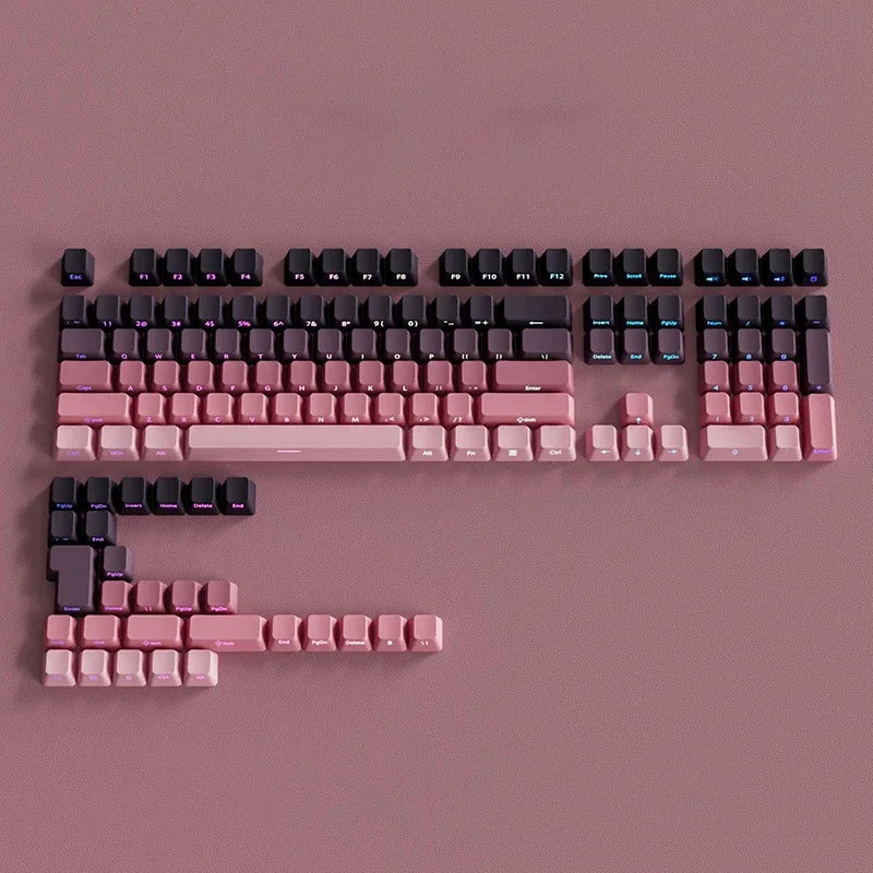 Gradient Keycaps 134 Keys OEM Profile PBT Double Shot Keycap For MX Switch Gaming Mechanical Keyboard Side Printed RGB Key Caps