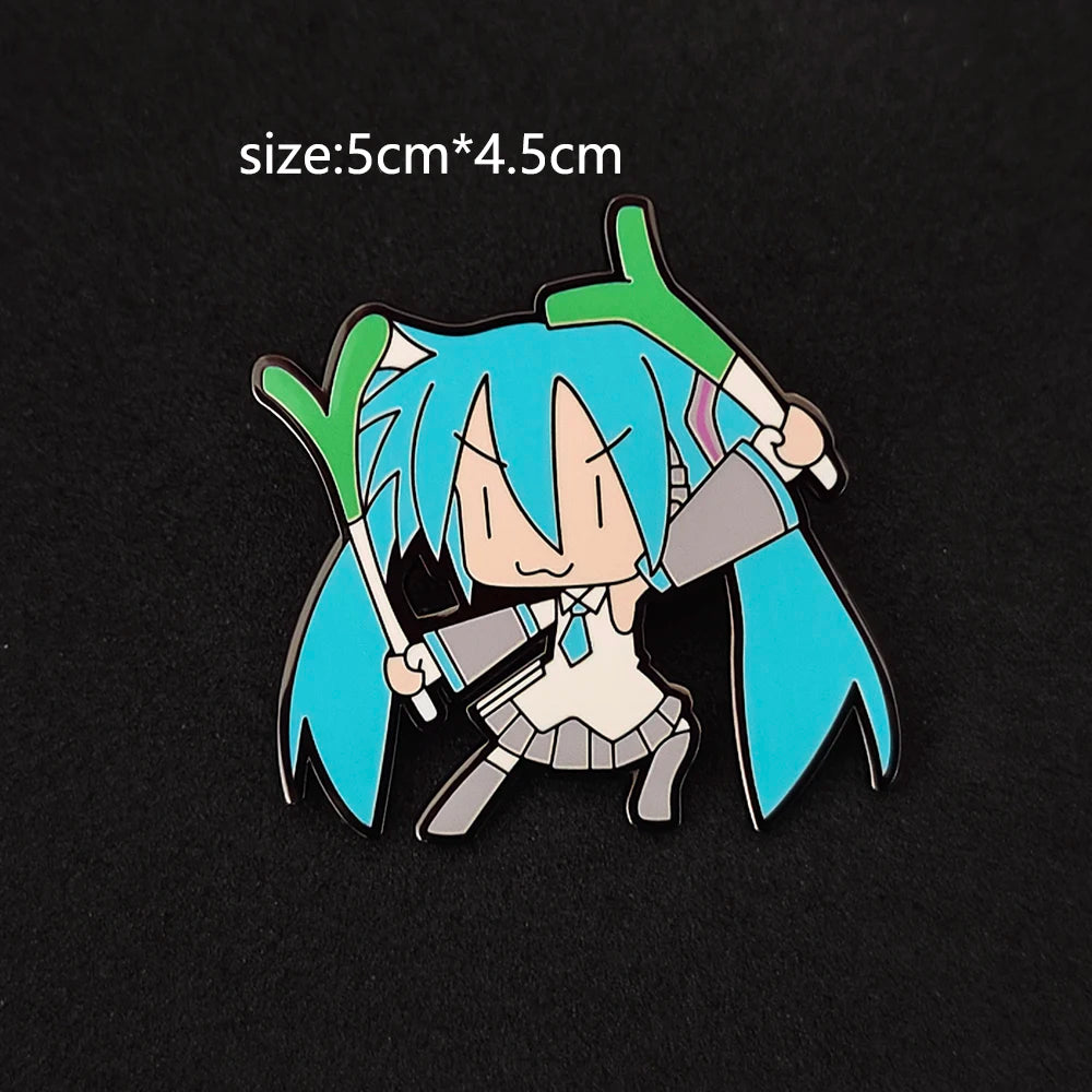 Anime-related clothing accessories, role-playing decorative badges, music girls, enamel brooches, clothes, schoolbags, backpacks