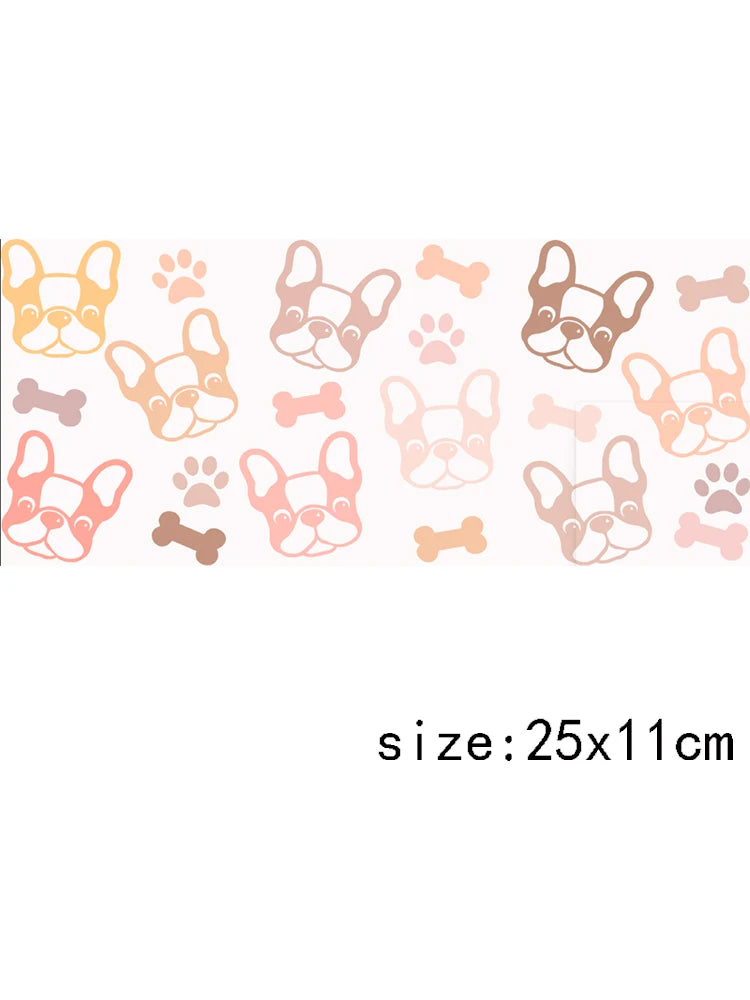 1PCS Cartoon Cute Dog Design UV Transfer Sticker For 16oz Cup Wrap Custom Label DIY Logo Self Adhesive Dog Uv Dtf Stickers