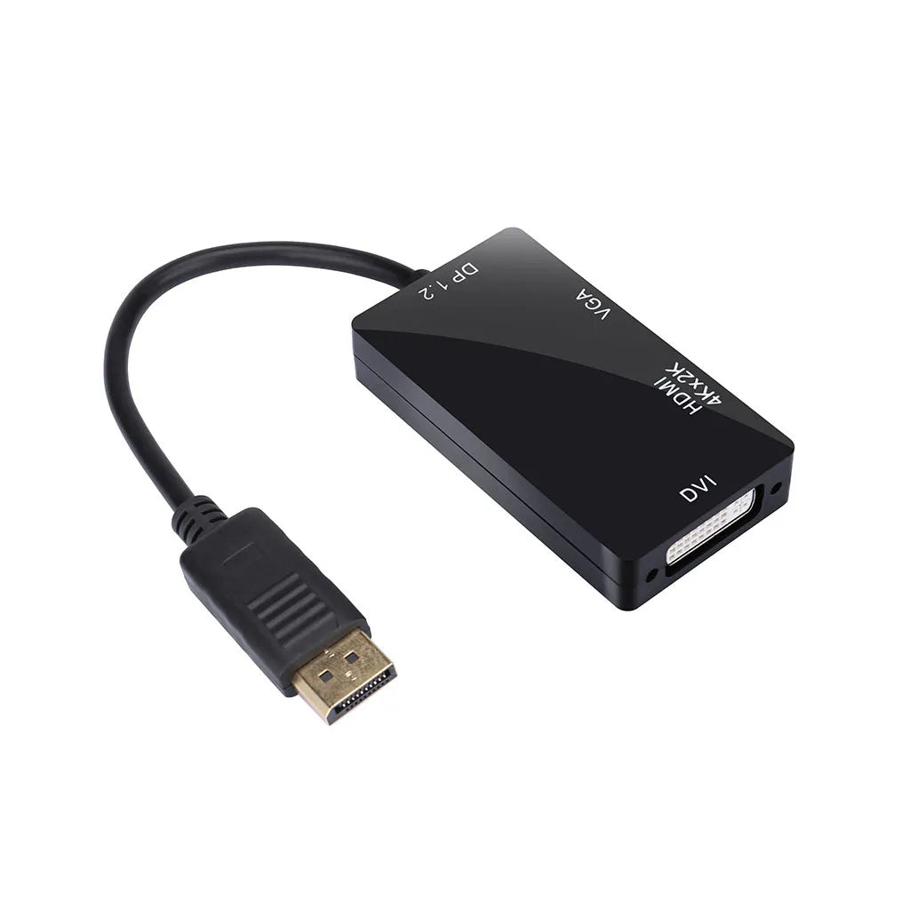 DisplayPort  Mini Dp To HDMI-compatible 4K DVI VGA 3 In 1 Cable Adapter Converter for HDTV Monitor Projector for Gaming