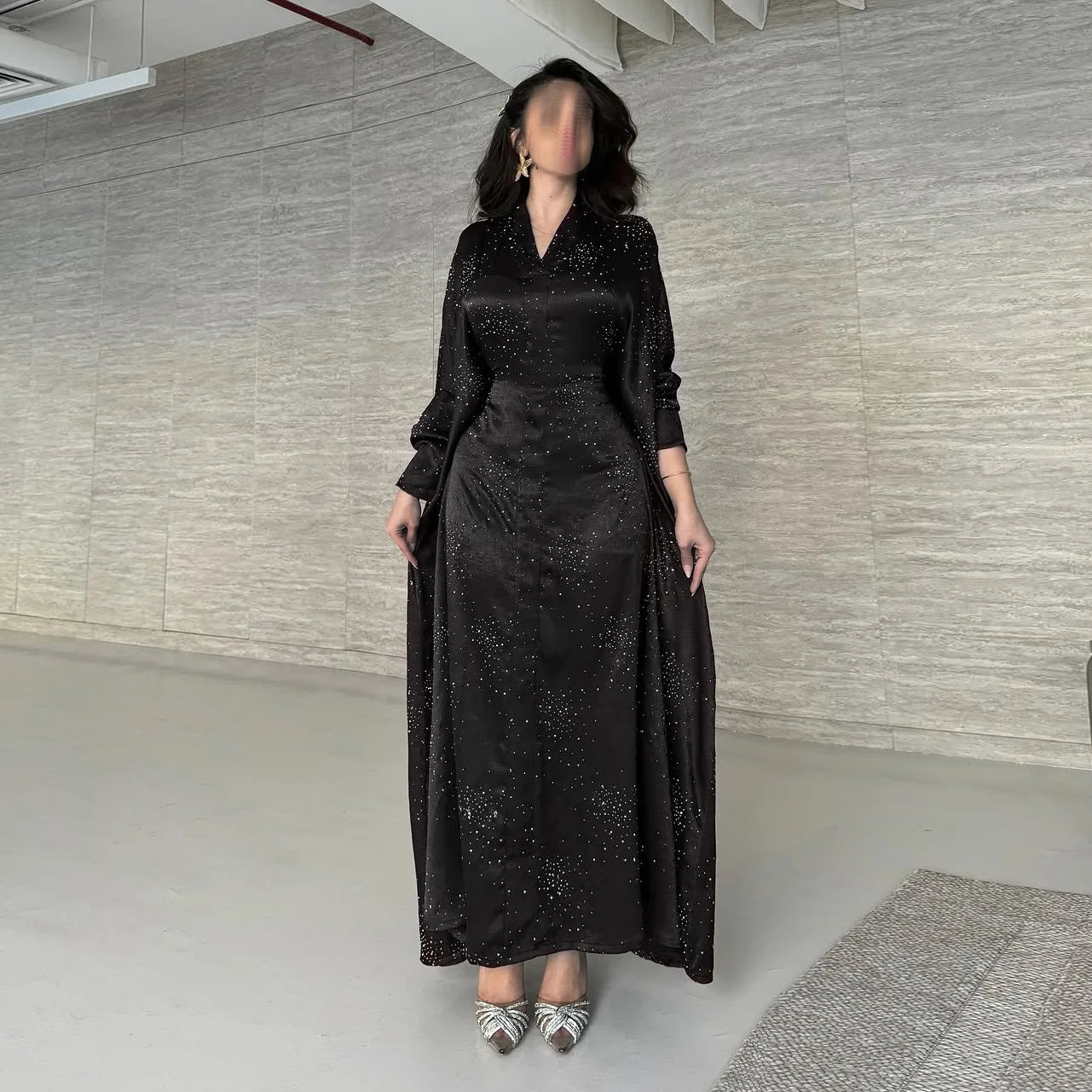 Eid Muslim Abaya Women Diamond Dress Party Night Ramadan Arab Dubai Dresses Kaftan Vestidos Largos Long Robe Jalabiya 2025