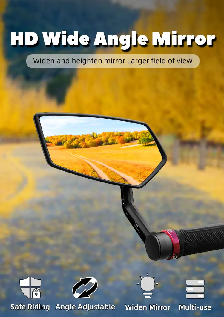 EASYDO Bicycle Mirror Universal WideRange 360° Adjustable Rearview Mirror Electric Scooter Convex Glass Durable Bike Accessories