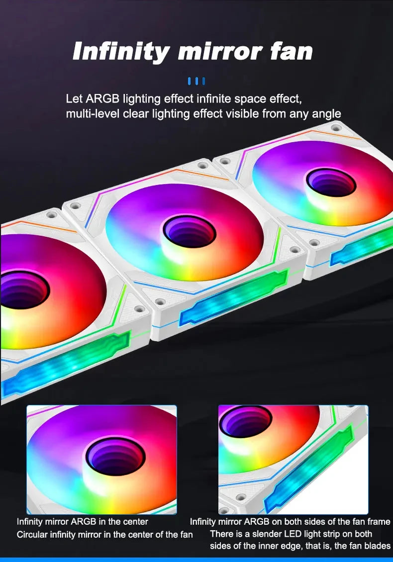 UPSIREN UF-9 PRISM 4 PRO Computer Chassis Fan，92mm ARGB 4 Pin PWM Quiet Cooling Fan 12V Large Air Volume
