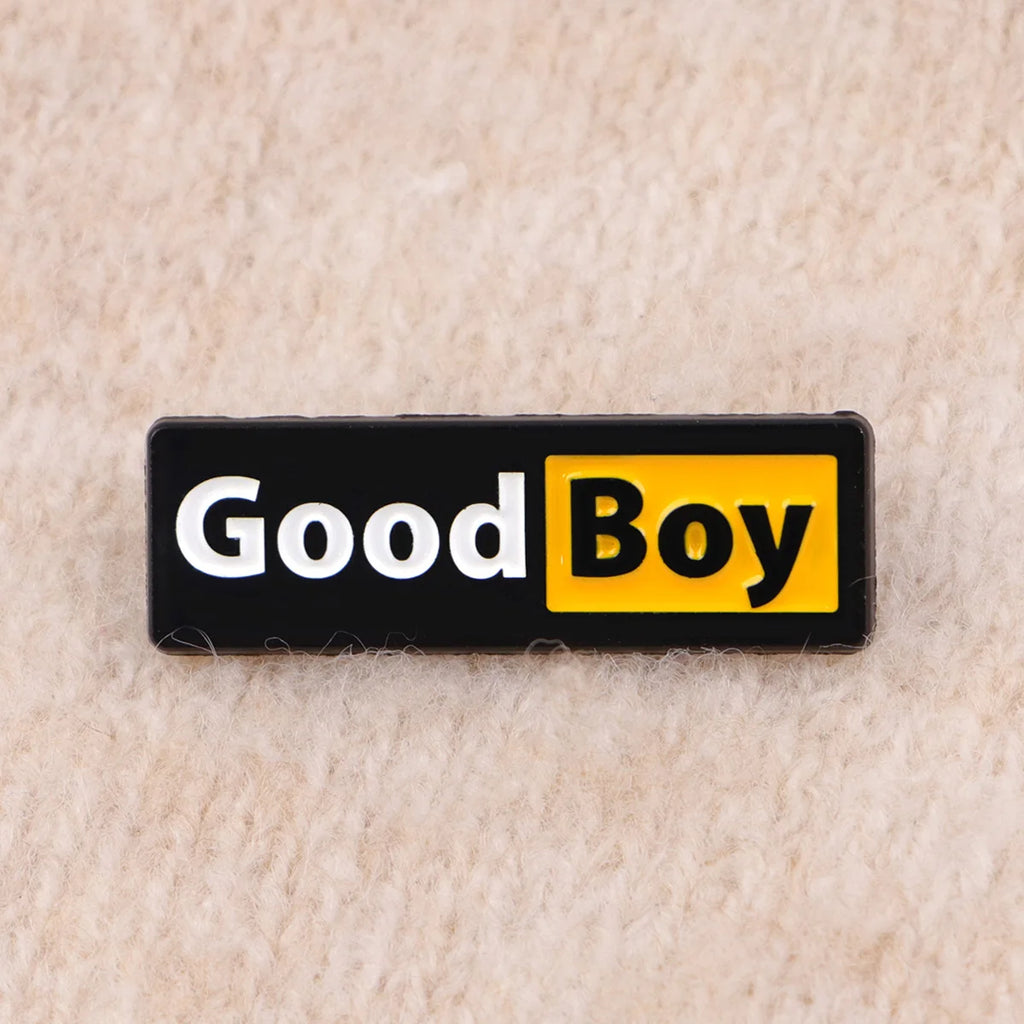 "GOOD BOY" Enamel Pin Cute Cartoon Brooch Pines Lapel Pins Badge on Backpack Clothing Accessories Funny Jewelry Friends Gift