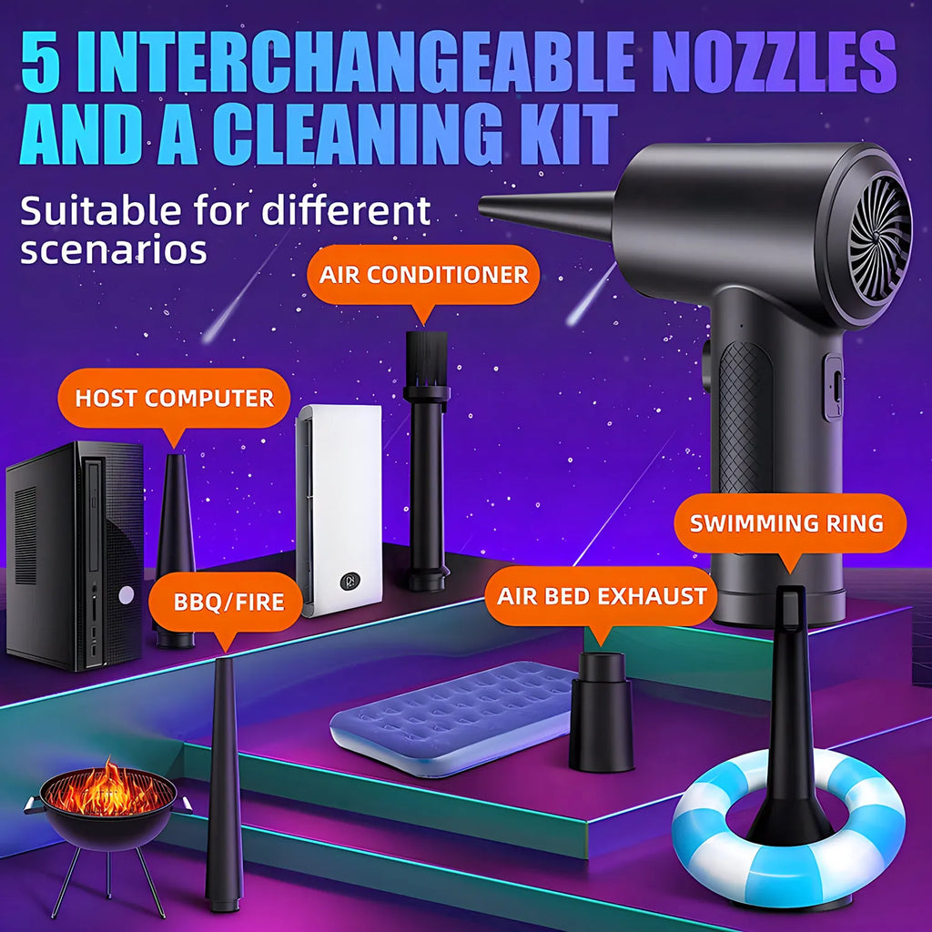 Protable Air Duster for Computer Cleaning 51000RPM Cordless Compressed Air Blower with LED Light for PC computers Keyboard Clean