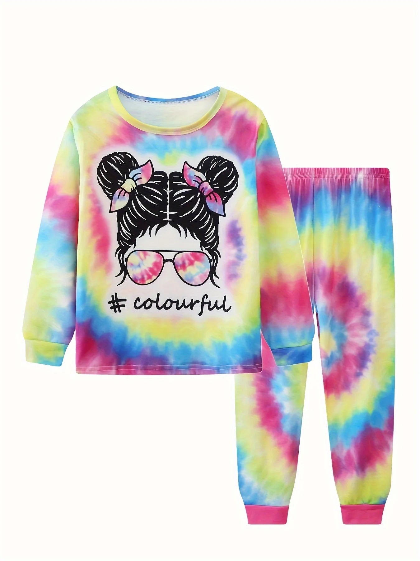 2pcs Boys Casual Crew Neck Animal Print Pajama Sets