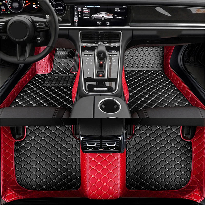 Car Floor Mats For Peugeot 206CC 206 CC T16 2000~2008 Leather Mat Carpets Rugs Protective Pad Set Interior Parts Car Accessories