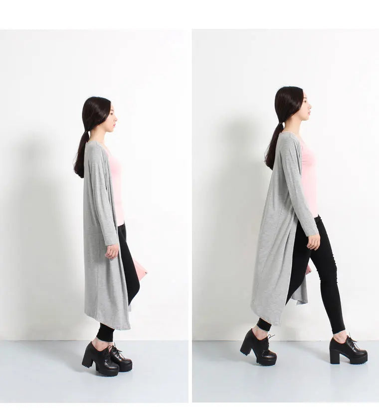 Women's Clothing Autumn Summer Cardigan Extended Modal Shawl Sunscreen Coat Air Conditioning Shirt Long Sleeve Thin Coat Sweater