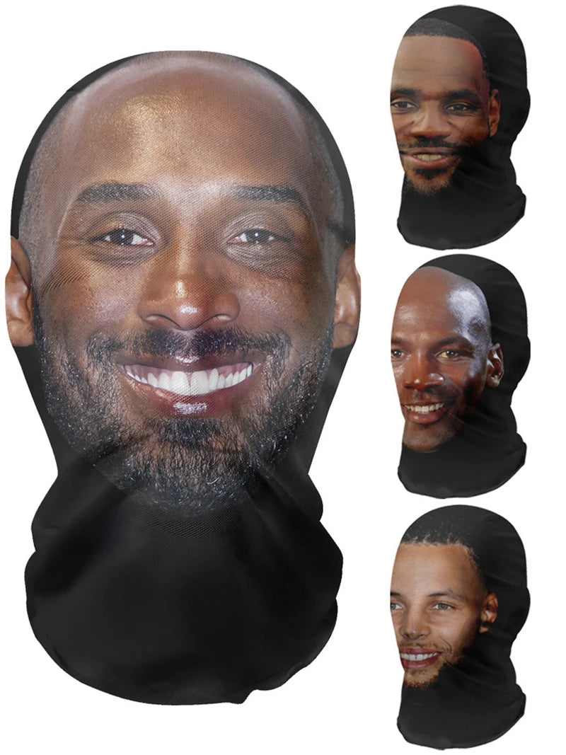 New 3D Printed  Kanye Mask Elastic Mesh Full Face Mask for Unisex Cosplay Headwear Party Simulation Balaclava Hat Headgear Props