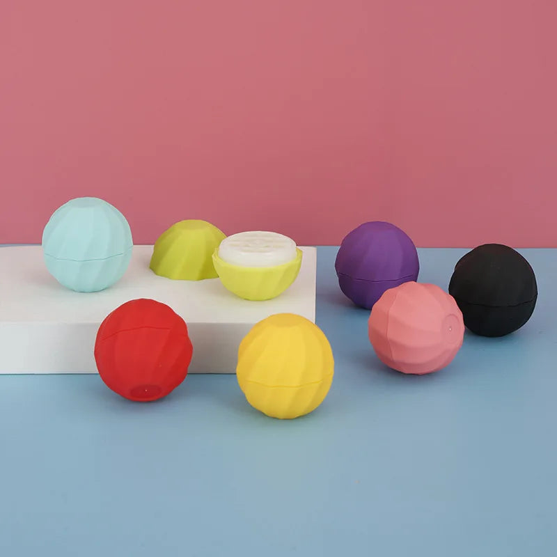 5Pcs/set 7g Empty Ball Shape Plastic Lip Balm Jar With Lids Sphere Round Containers Screw Cap Lipstick Tube Beauty Tool