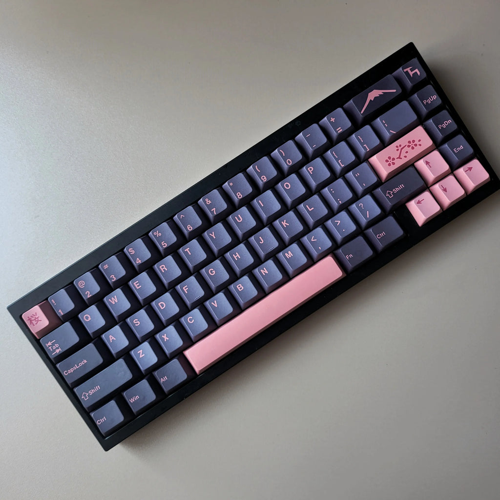 ES Spanish PBT Keycaps MOA Cherry Red Blue Samurai Night Sakura Morandi Dye Sub Keycap For ISO Layout Ansi Mechanical Keyboard