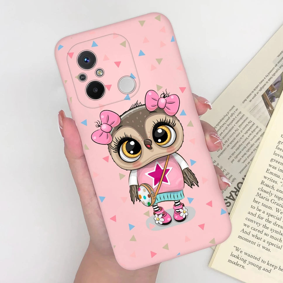 Phone Case For Redmi 12C 11A 4G Cartoon Dinosaur Soft Silicon TPU Matte Back Cover Coque For Redmi 12 C 11 A 4G Funda Capa Shell