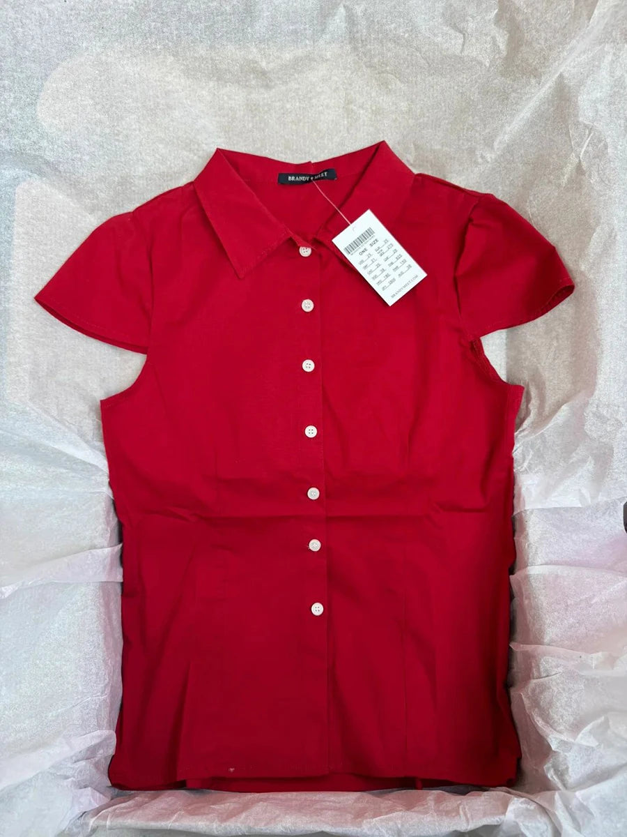 Back Lace-up White Blouse Women Peter Pan Collar Slim Short Sleeve Blouses Summer Casual Simple Sweet Chic Y2k Top Shirts Femme