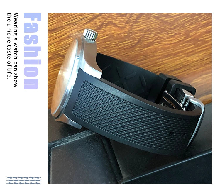 19mm 20mm Curved Rubber Silicone Watchband Fit for IWC Big Pilot Portofino Mark Black Blue Bracelets Diver Sports Watch Strap