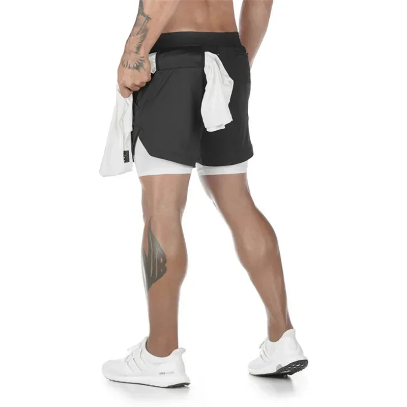 Anime Men's and Women's Sports Shorts Summer Sportswear Men's 2-in-1 Training Training Men's and Women's Fitness Sports Shorts