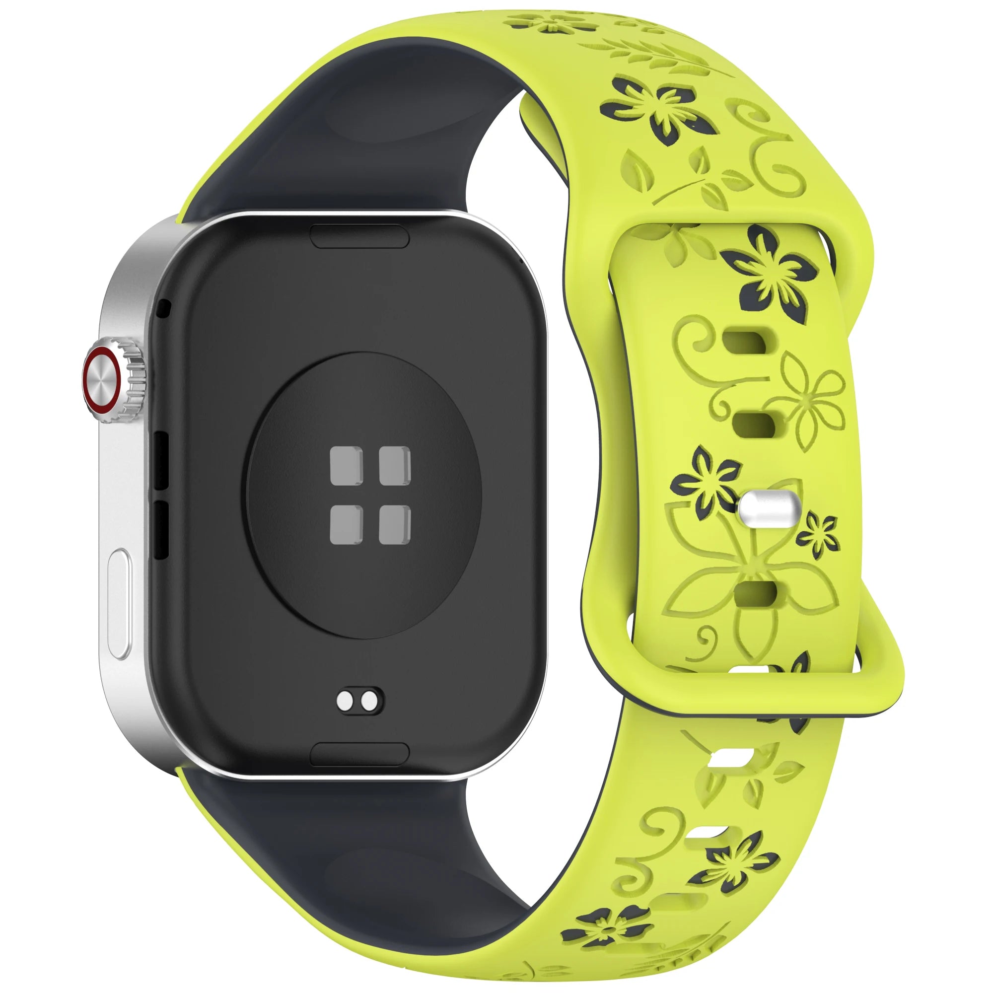 Two tone floral carved soft silicone strap for Redmi watch 4/5/6/Mi Band 8/9 PRO,suitable for Halloween,Thanksgiving, Christmas