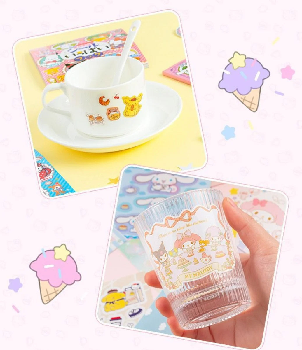 24pcs/set Sanrio Series Cute Stickers Book DIY Kawaii Cartoon Anime Stickers for Laptop Skateboard Bike Guitar Laggage Bicycle